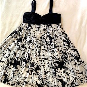 Black and white floral dress